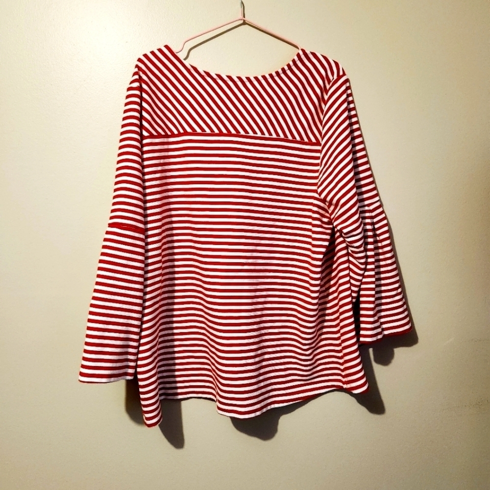*3 for $30* In Every Story Red and White Stripped Kit Top - Picture 2 of 6